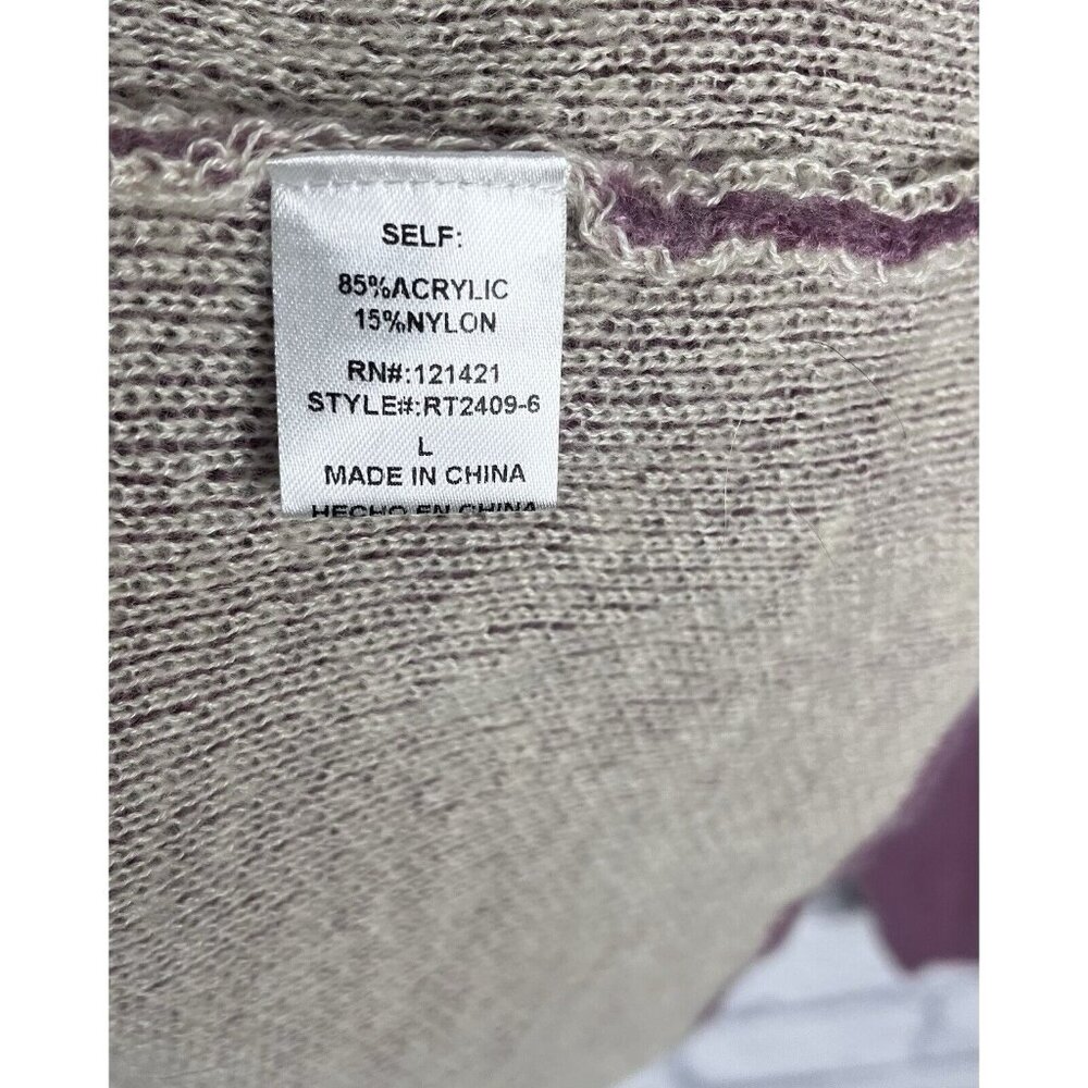 ELLISON Women's Light Purple "L'amour" Crew Neck Popover Sweater Large - Picture 4 of 5